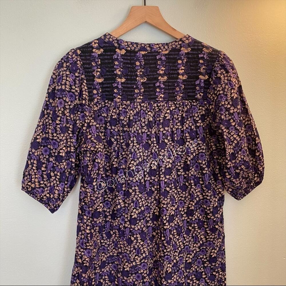 Ulla Johnson Purple Black Cotton Quilted Mini Dress 2 - Picture 13 of 16